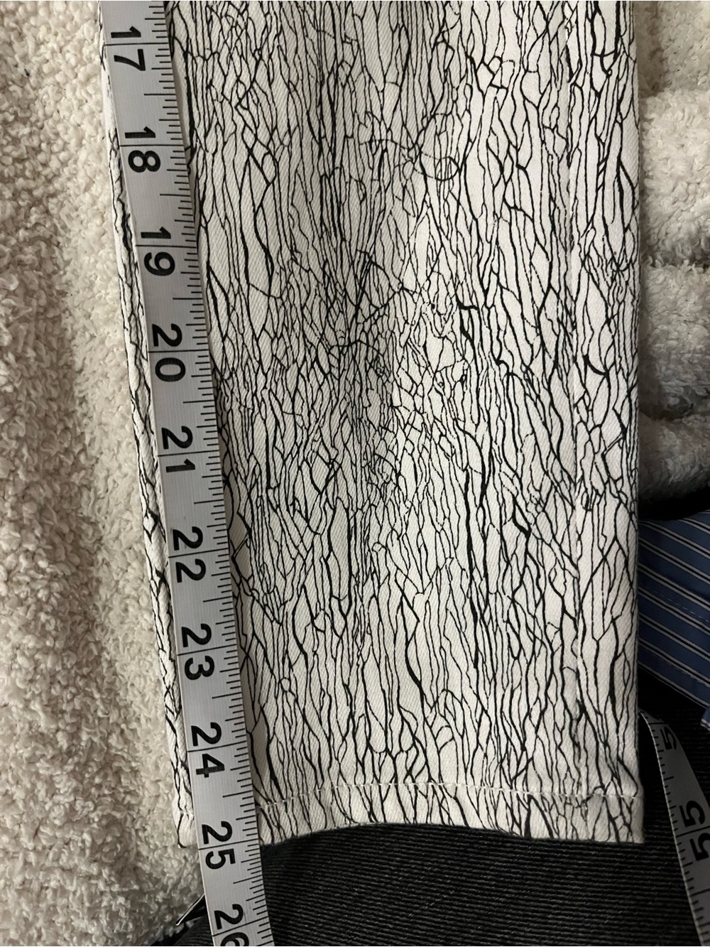 Helmut Lang Abstract Crackle Print Pull-On Slim Pants Stovepipe Black White 26 - Picture 9 of 14